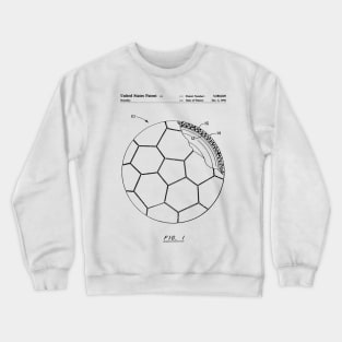 Soccer Patent - Football Art - Black And White Crewneck Sweatshirt